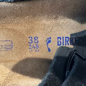 Birkenstock suede leather Boston clogs size 38 gray black